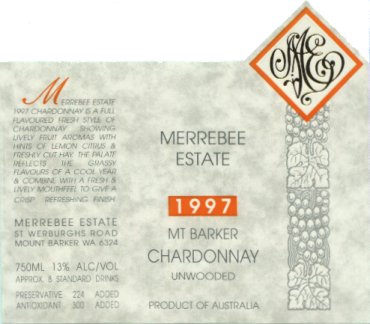 Merrebee Estate 1997 Chardonnay